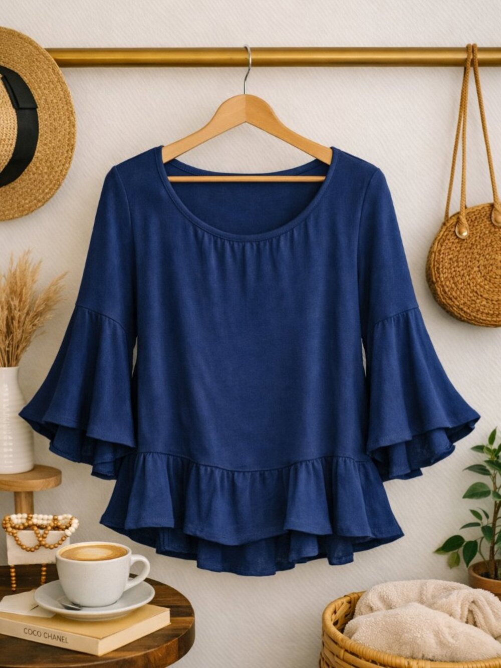 Revolve Chaser Bell-Sleeve Tunic Top NWT Medium Ruffle Waist New in Package